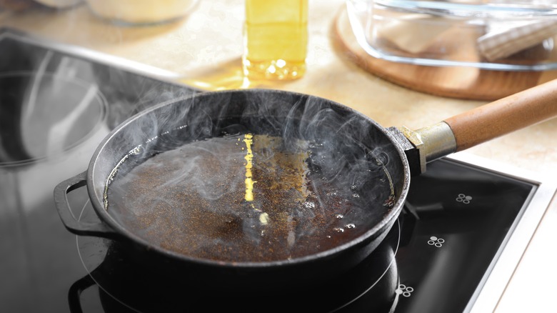 Boiling water in pan