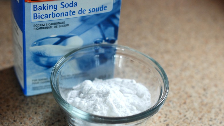 Baking soda sitting in a bowl