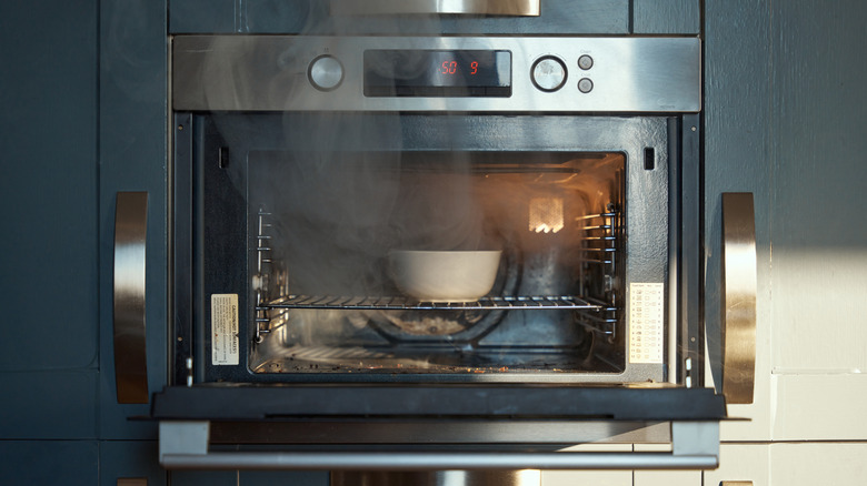 Steamy bowl in oven 