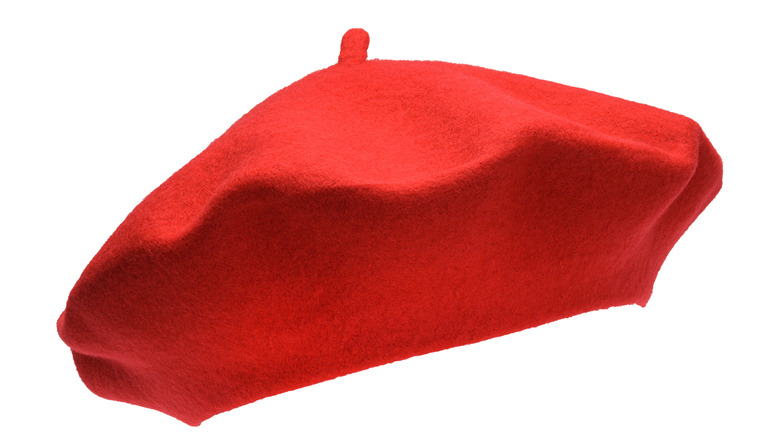 Red wool beret