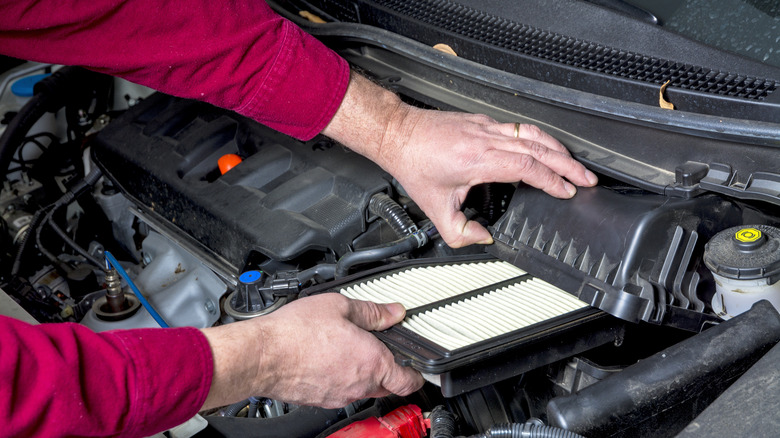 Installing new car air filter