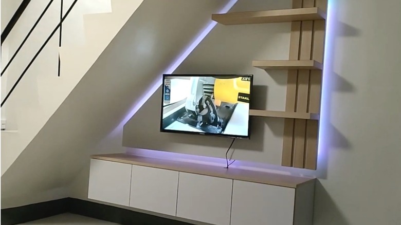 TV stand under the stairs