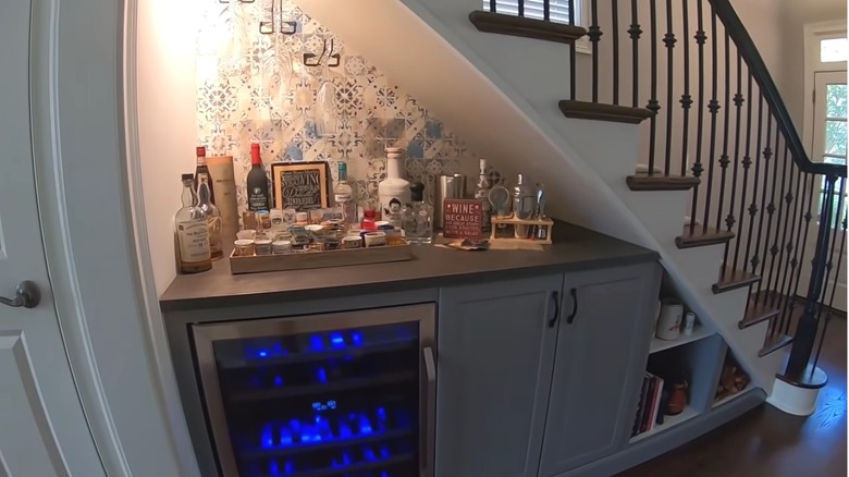 Mini bar under the stairs