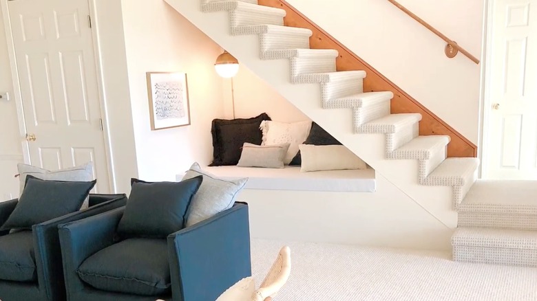 Seating nook under the stairs