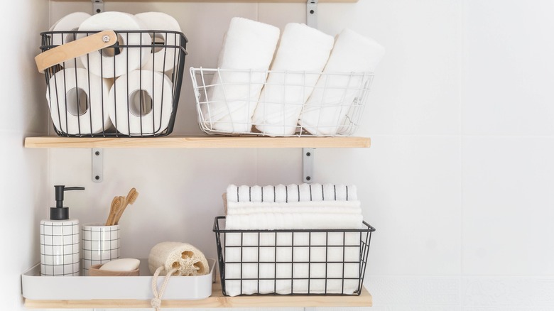 laundry shelves and storage