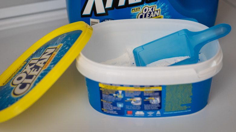 Oxiclean powder in tub