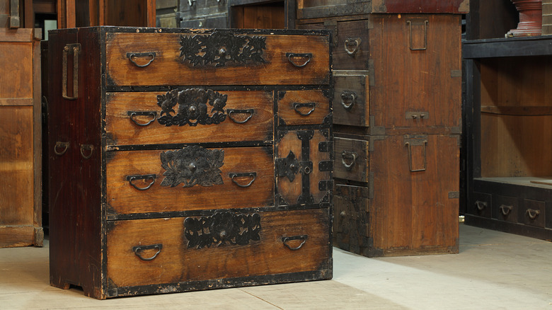 antique tansu storage cabinet