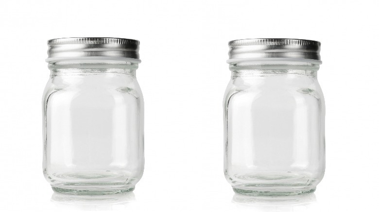 Two empty mason jars