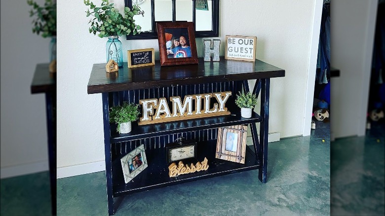 entryway table and mirror