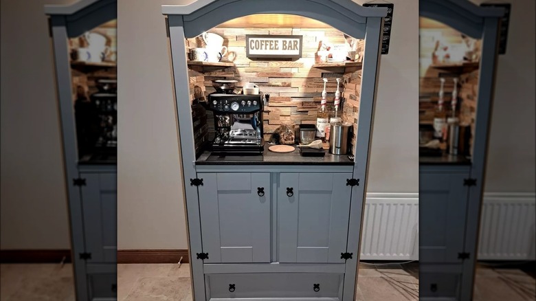 DIY coffee bar cabinet