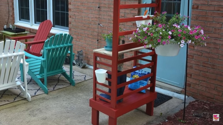 Potting bench from old crib