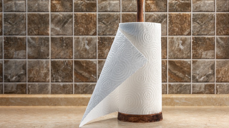 wood paper towel holder