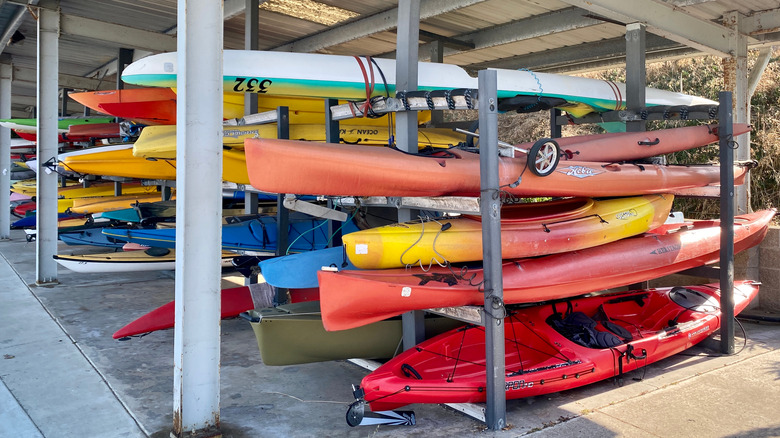 Kayak storage at yacht club