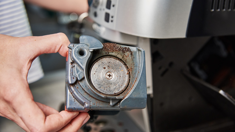 Stains coffee residue on component