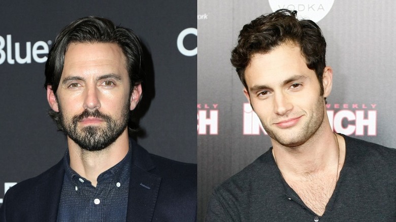 Milo Ventimiglia and Penn Badgley, split image