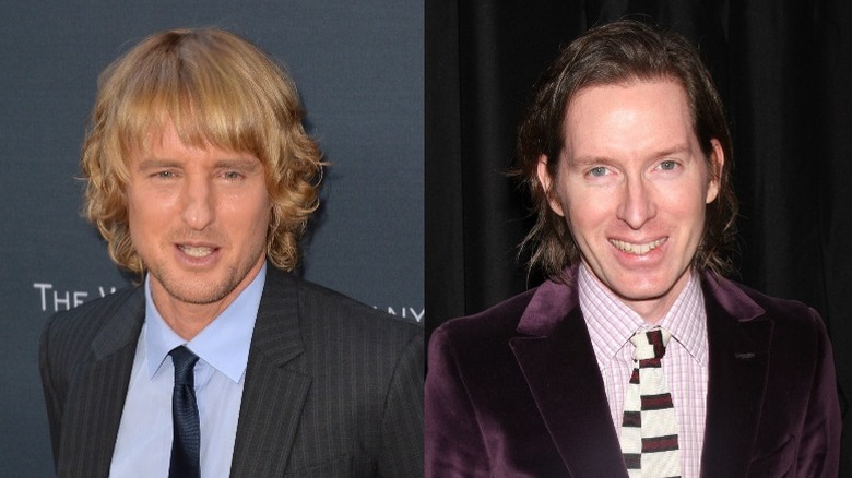 Owen Wilson and Wes Anderson, split image