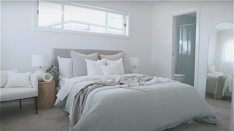 muted tones in modern bedroom