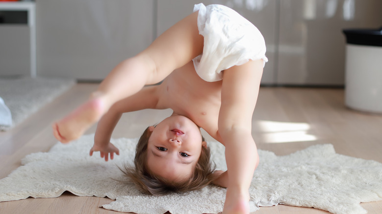 baby wearing a diaper