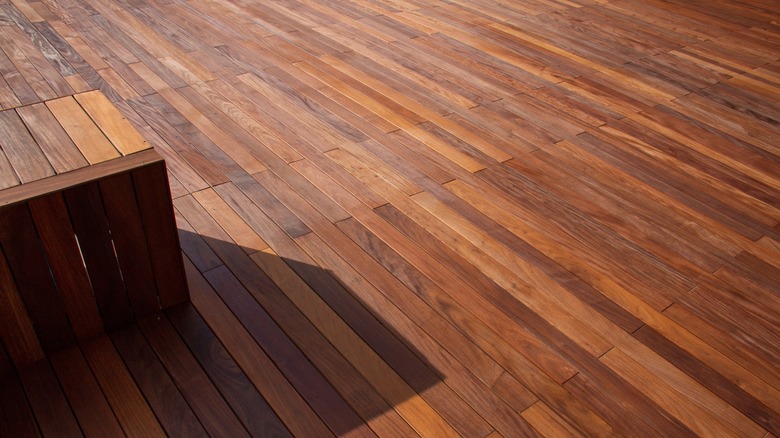 Ipe hardwood deck in the sun