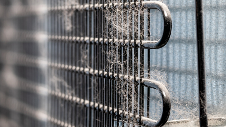 Condenser coils covered in dust