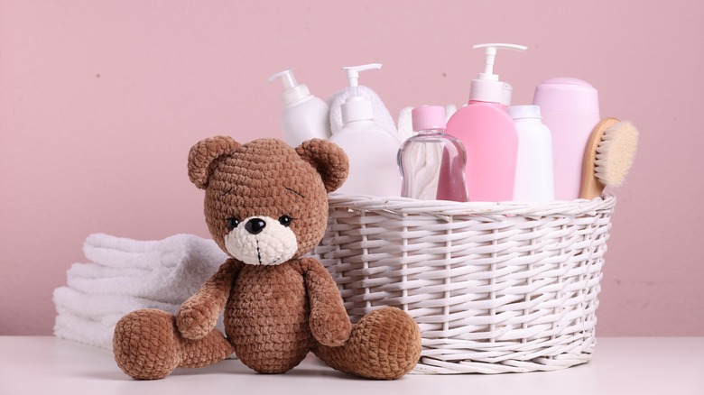 Lotions and baby product basket