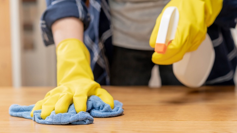 cleaning wood surface