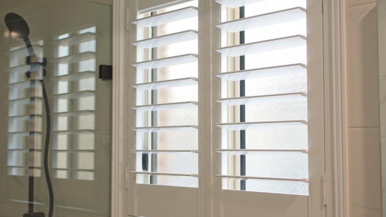 Plantation shutters on windows 