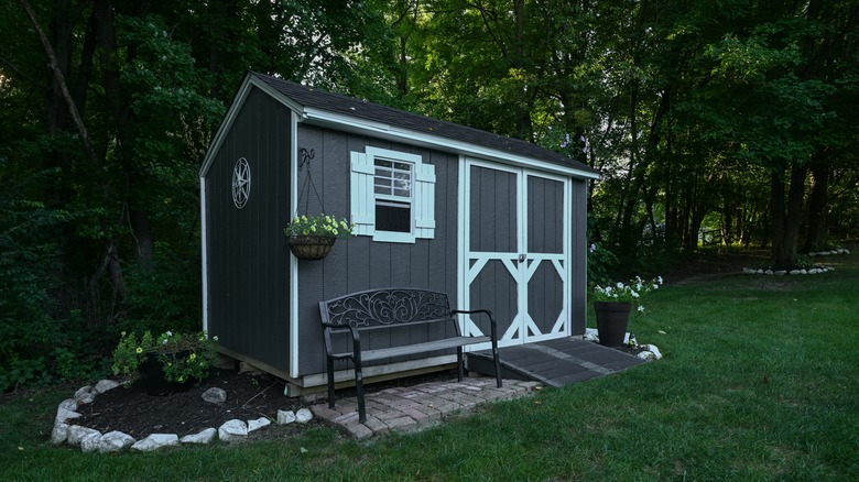 storage shed in backyard