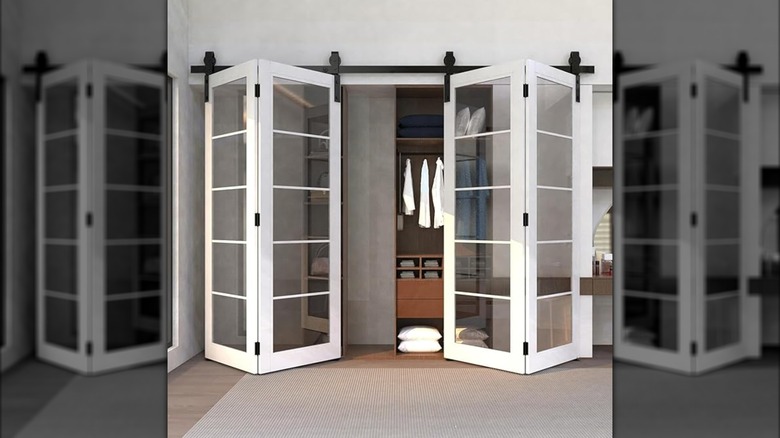 Bifold sliding barn closet doors