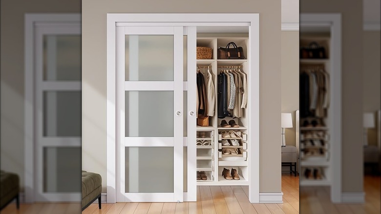 Frosted sliding closet door