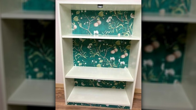 Bookshelf with floral back piece