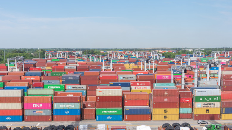 Shipping containers in Savannah Georgia