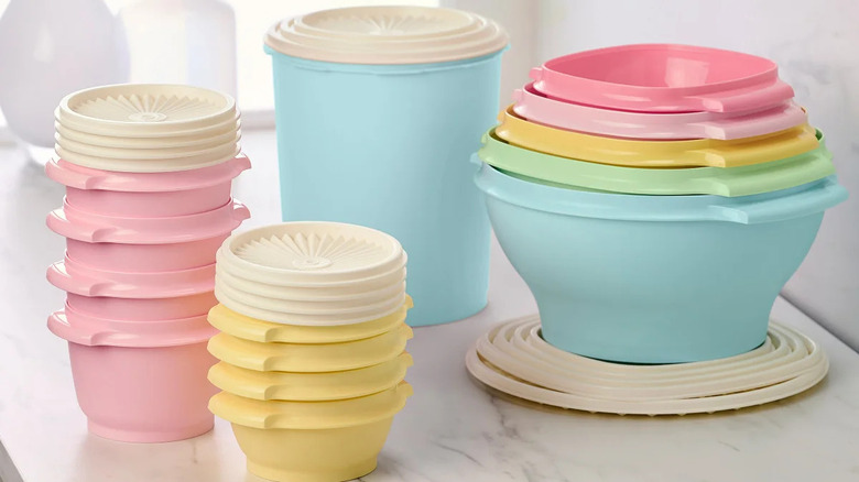 colorful plastic food containers