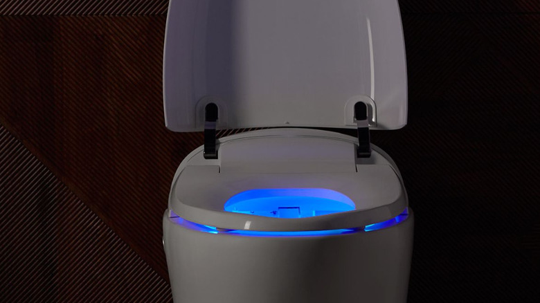 Kohler smart toilet with an LED light in the bowl