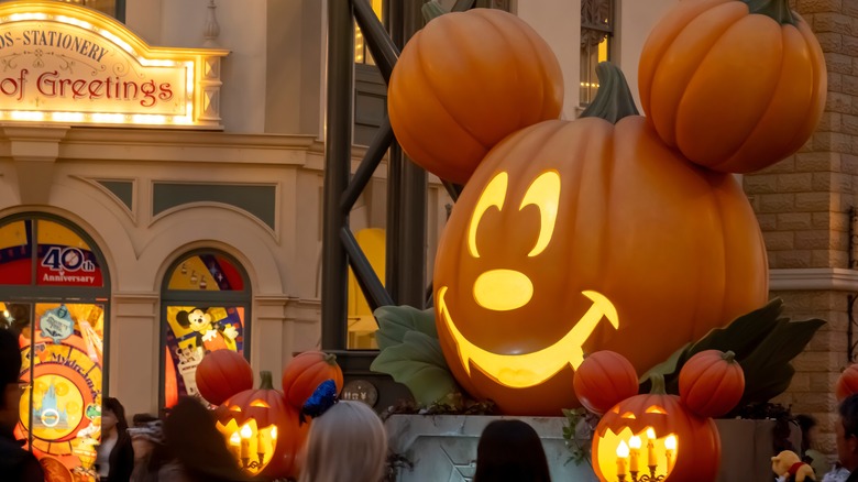 Halloween decorations at Disney park