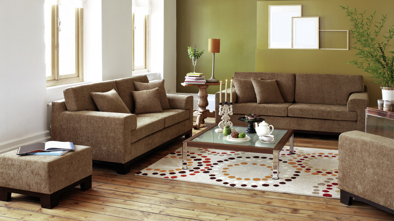 Living room with ottoman