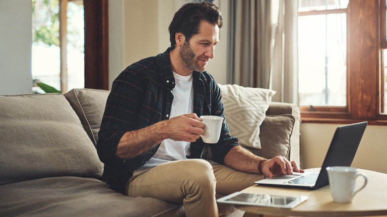 Man working on laptop