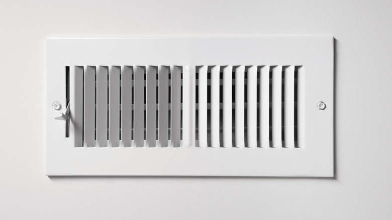 A heating vent on a wall