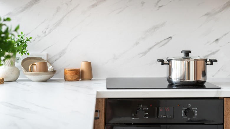 white marble countertop