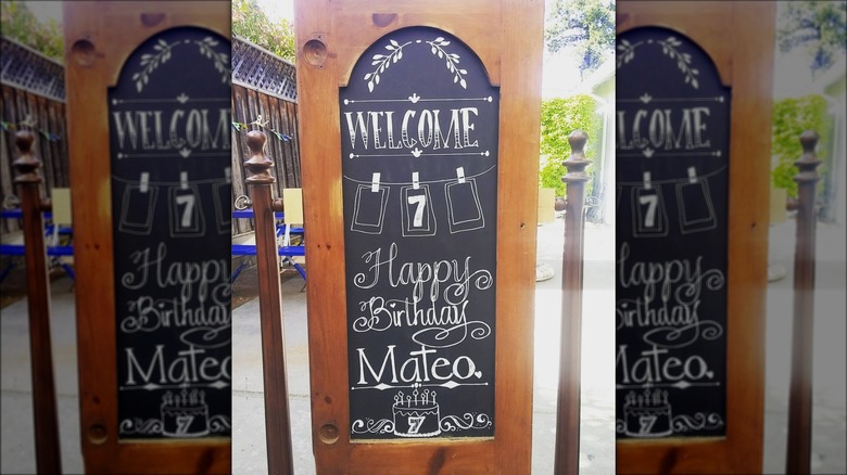 7th birthday chalkboard sign