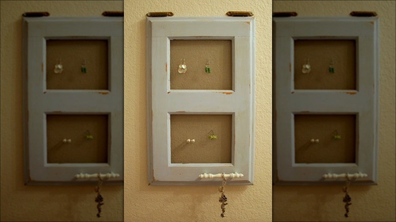 cabinet door jewelry holder diy