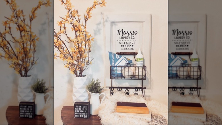 laundry room basket wall organizer