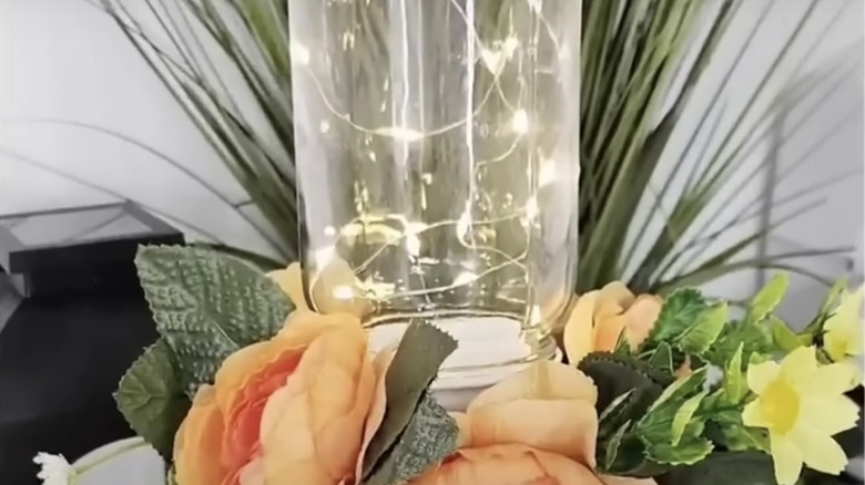 DIY fake flower luminary