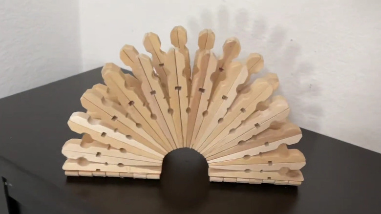 wooden clothespin napkin holder 