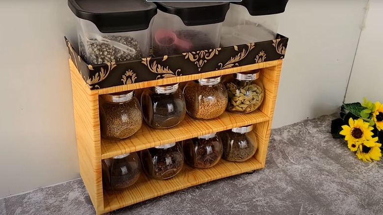 shoebox spice shelves