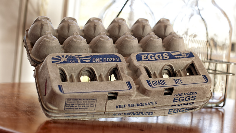 egg carton on table