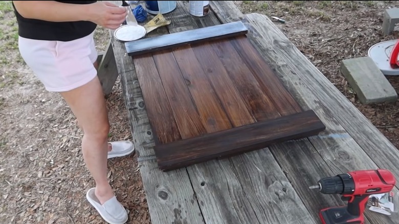 DIY burner cover after staining