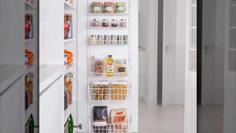 wire hanger on pantry door