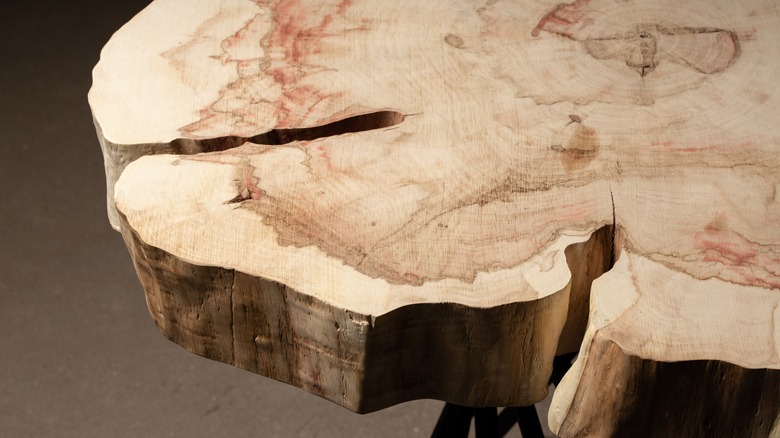 wood slab table