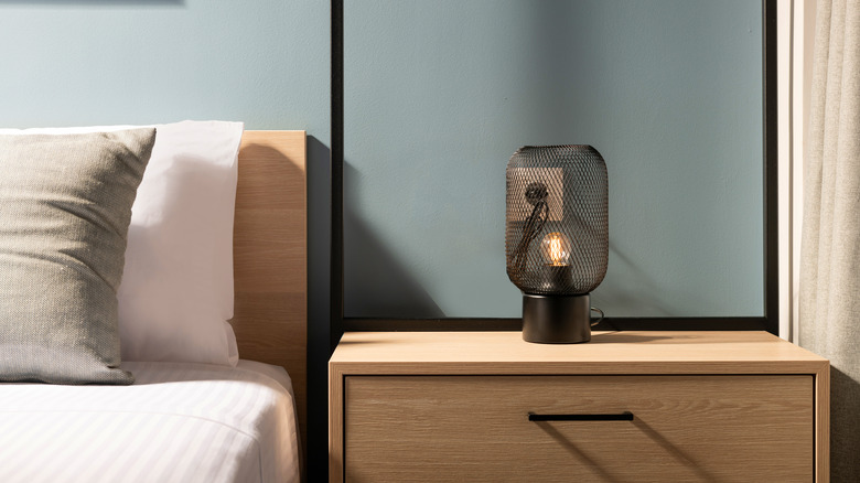 mesh bedside lamp industrial lamp